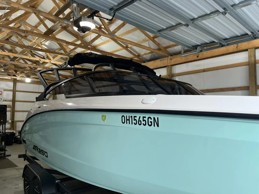 Boat with marine window tint installed